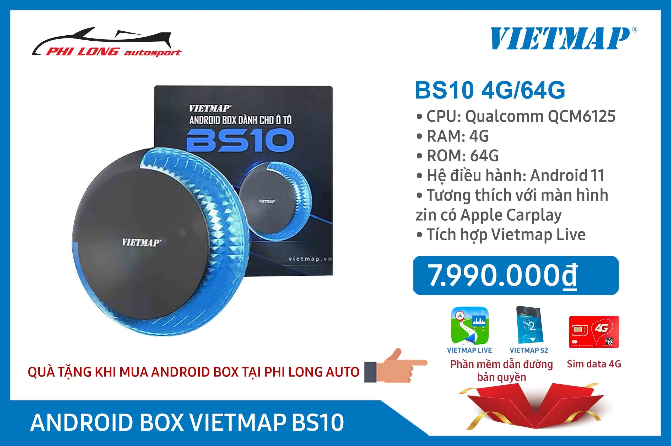 ANDROID BOX VIETMAP BS10 4G64G