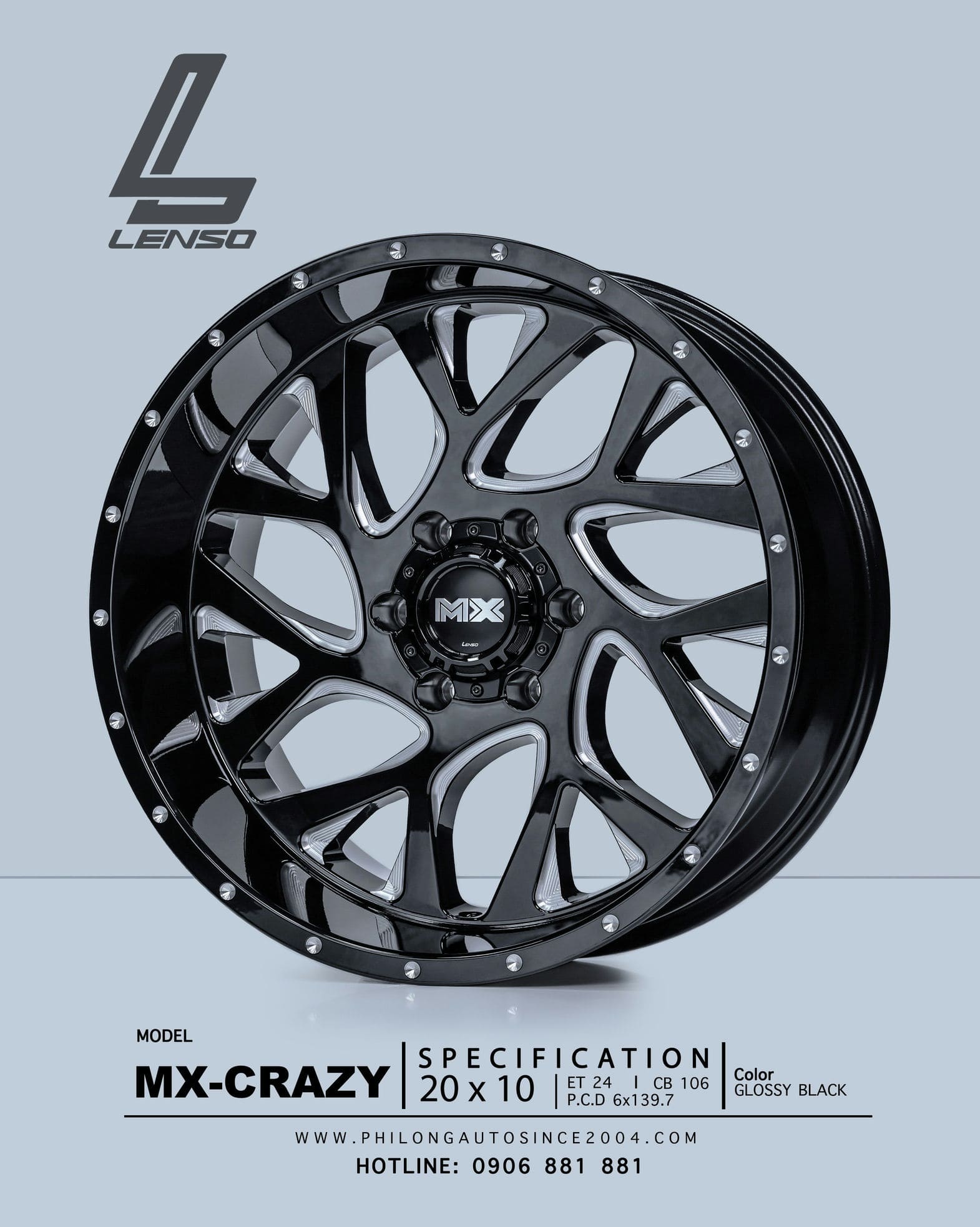 MÂM LENSO MX-CRAZY 20 GLOSSY BLACK (2)